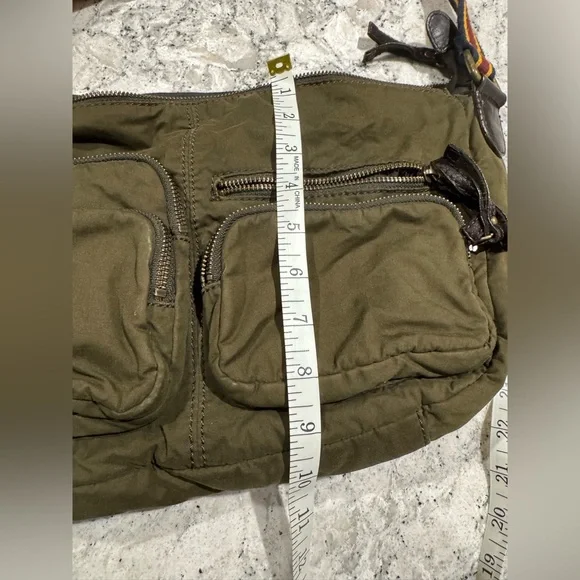 GAP Olive Green Messenger Bag with Multicolor Strap - Picture 3 of 5